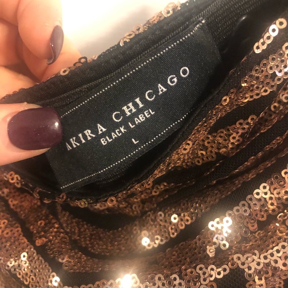 Rose Gold Sequin Party Dress - Picture 5 of 7